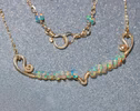 - Ethiopian Opal Gemstone Bar Necklace Wire Wrapped in Gold Filled