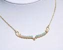 - Ethiopian Opal Gemstone Bar Necklace Wire Wrapped in Gold Filled