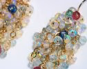 - Ethiopian Opal Long Cluster Earrings, Statement Earrings with Paraiba Tourmaline, Pink Tourmaline and Aquamarine