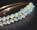 - Ethiopian Opal Threader Open Hoop Earrings in Gold Filled