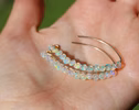 - Ethiopian Opal Threader Open Hoop Earrings in Gold Filled