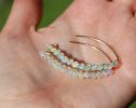- Ethiopian Opal Threader Open Hoop Earrings in Gold Filled