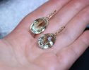- Genuine Green Amethyst Oval Earrings in Gold Filled