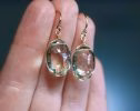 - Genuine Green Amethyst Oval Earrings in Gold Filled
