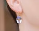 - Genuine Light Pink Amethyst Oval Earrings in Gold Filled