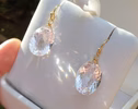 - Genuine Light Pink Amethyst Oval Earrings in Gold Filled