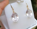 - Genuine Light Pink Amethyst Oval Earrings in Gold Filled