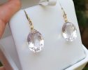 - Genuine Light Pink Amethyst Oval Earrings in Gold Filled