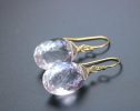- Genuine Light Pink Amethyst Oval Earrings in Gold Filled
