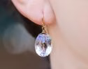- Genuine Light Pink Amethyst Oval Earrings in Gold Filled