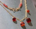 - Hessonite Garnet Necklace, Red Orange Gemstone Necklace