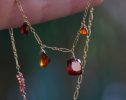 - Hessonite Garnet Necklace, Red Orange Gemstone Necklace