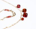 - Hessonite Garnet Necklace, Red Orange Gemstone Necklace