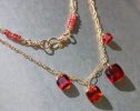 - Hessonite Garnet Necklace, Red Orange Gemstone Necklace