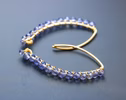 - Iolite Gemstone Threader Open Hoops Earrings