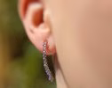 - Iolite Gemstone Threader Open Hoops Earrings