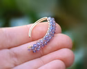 - Iolite Gemstone Threader Open Hoops Earrings