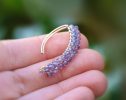 - Iolite Gemstone Threader Open Hoops Earrings
