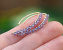 - Iolite Gemstone Threader Open Hoops Earrings