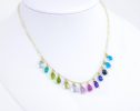 - Multi Gemstone Colorful Rainbow Necklace in Gold Filled