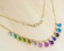 - Multi Gemstone Colorful Rainbow Necklace in Gold Filled