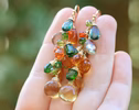 - Multi Gemstone Earrings, Fall colors