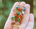 - Multi Gemstone Earrings, Fall colors