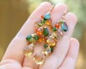 - Multi Gemstone Earrings, Fall colors
