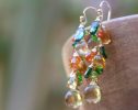 - Multi Gemstone Earrings, Fall colors