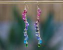 - Multi Gemstone Earrings Wire Wrapped in Gold Filled, Colorful Precious Earrings