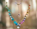 - Multi Gemstone Necklace, Precious Drop Necklace, Pastel Candy Necklace