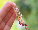 - Multi Gemstone Orange Red Drop Colorful Earrings