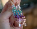 - Multi Stone Semi Precious Long Gemstone Earrings, Long Drop Cluster Earrings