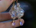 - Rainbow Moonstone Earrings, Luxury Cascade Earrings