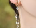 - Rainbow Moonstone Earrings with Mixed Metals, Moonstone Cascade Earrings