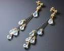 - Rainbow Moonstone Earrings with Mixed Metals, Moonstone Cascade Earrings