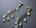 - Rainbow Moonstone Earrings with Mixed Metals, Moonstone Cascade Earrings