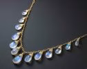 - Rainbow Moonstone Necklace, Gold Filled Drop Necklace, Statement Necklace