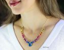 - Rainbow Multi Gemstone Necklace in Gold Filled, Precious Drop Necklace