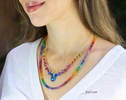 - Rainbow Multi Gemstone Necklace in Gold Filled, Precious Drop Necklace