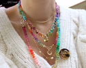 - Rainbow Multi Gemstone Necklace in Gold Filled, Precious Drop Necklace