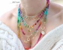 - Rainbow Multi Gemstone Necklace in Gold Filled, Precious Drop Necklace