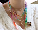 - Rainbow Multi Gemstone Necklace in Gold Filled, Precious Drop Necklace