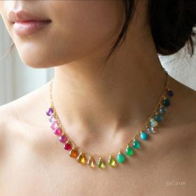 The Rainbow Day Necklace – Rainbow Multi Gemstone Necklace in Gold Filled, Precious Drop Necklace The Rainbow Day Necklace – Rainbow Multi Gemstone Necklace in Gold Filled, Precious Drop Necklace