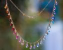 - Rainbow Multi Gemstone Necklace in Gold Filled, Precious Drop Necklace