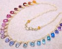 - Rainbow Multi Gemstone Necklace in Gold Filled, Precious Drop Necklace