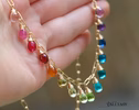 - Rainbow Precious Drop Gemstone Necklace