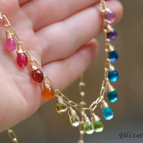 The Lost Paradise Necklace – Rainbow Precious Drop Gemstone Necklace