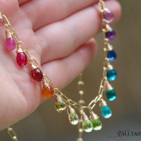 The Lost Paradise Necklace – Rainbow Precious Drop Gemstone Necklace The Lost Paradise Necklace – Rainbow Precious Drop Gemstone Necklace