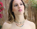 - Rainbow Precious Drop Gemstone Necklace